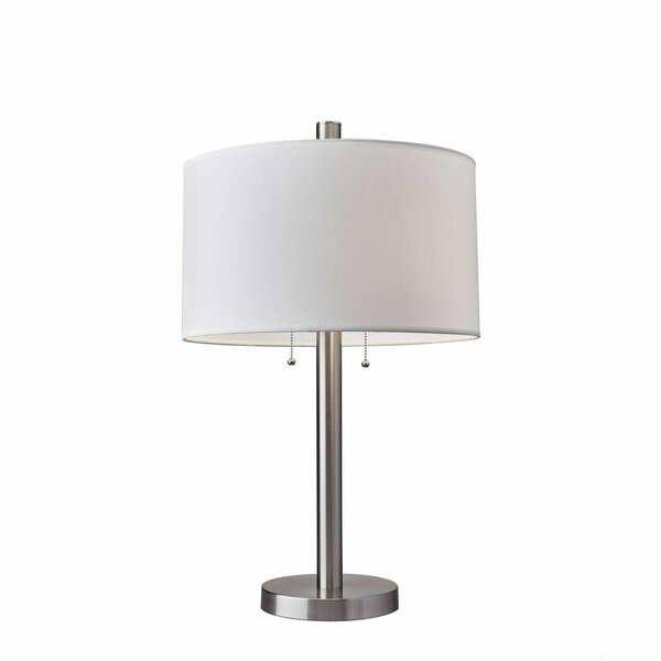 Homeroots Brushed Steel Metal Table Lamp17 x 17 x 28 in. 372659
